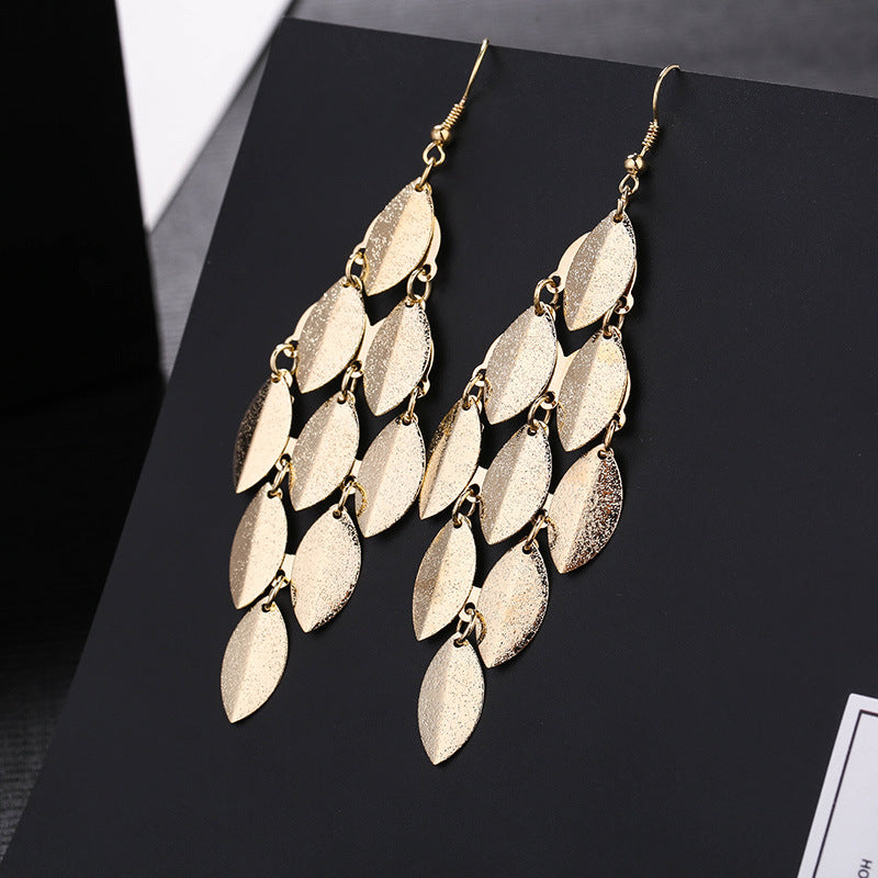 Wholesale Metal Exaggerated Tassel Temperament Long Popular Element Earrings Statemente Earrings ACC-ES-MDD016