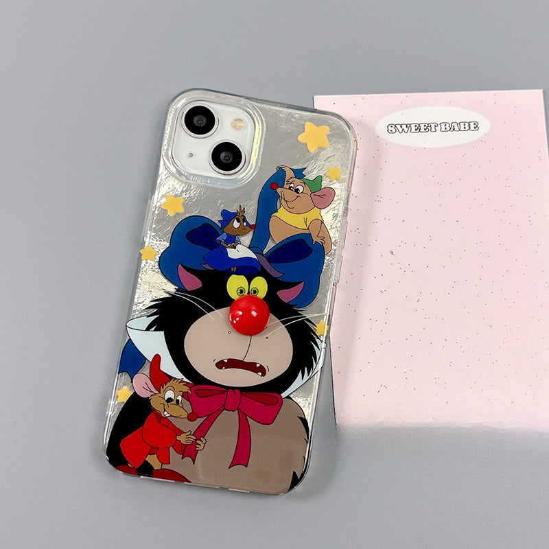 Wholesale Fun Three-dimensional Red Nose Cat Soft Phone Case ACC-PC-Taoxia002