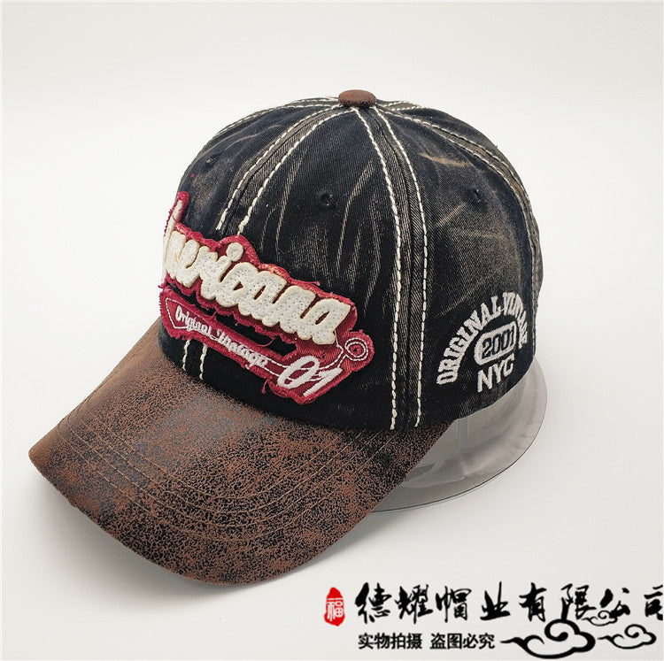 Wholesale Washed patch letter embroidered baseball cap