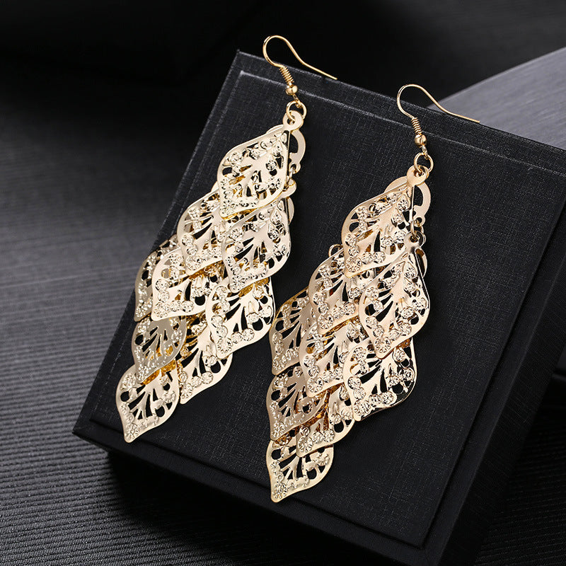 Wholesale Metal Exaggerated Tassel Temperament Long Popular Element Earrings Statemente Earrings ACC-ES-MDD016