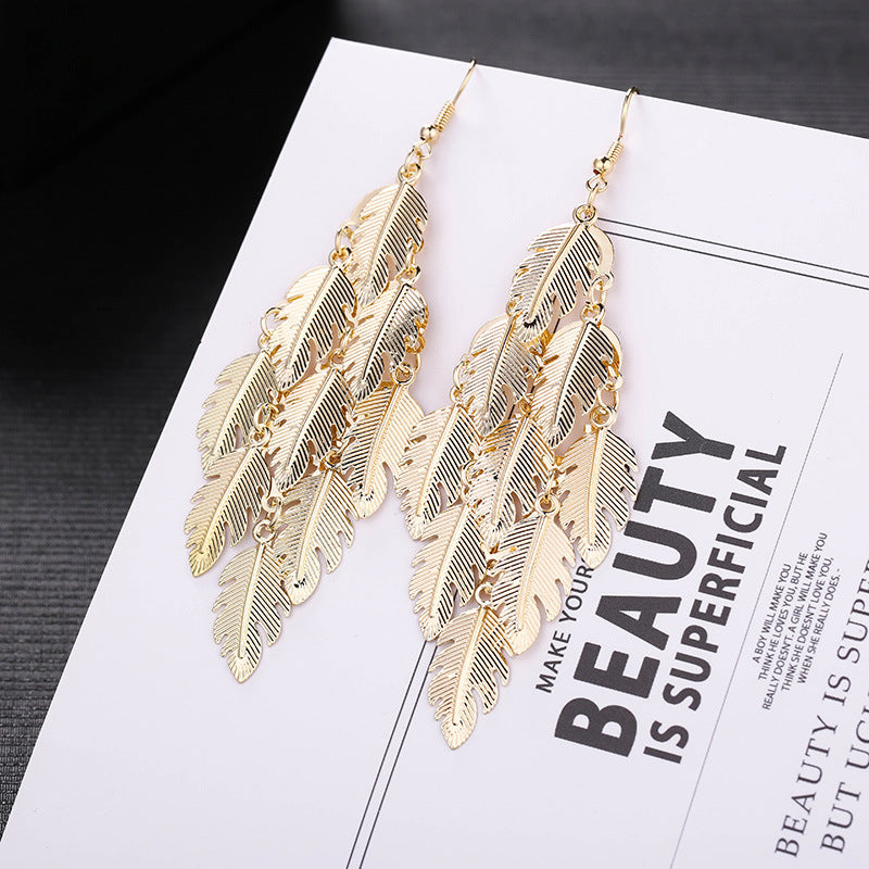 Wholesale Metal Exaggerated Tassel Temperament Long Popular Element Earrings Statemente Earrings ACC-ES-MDD016