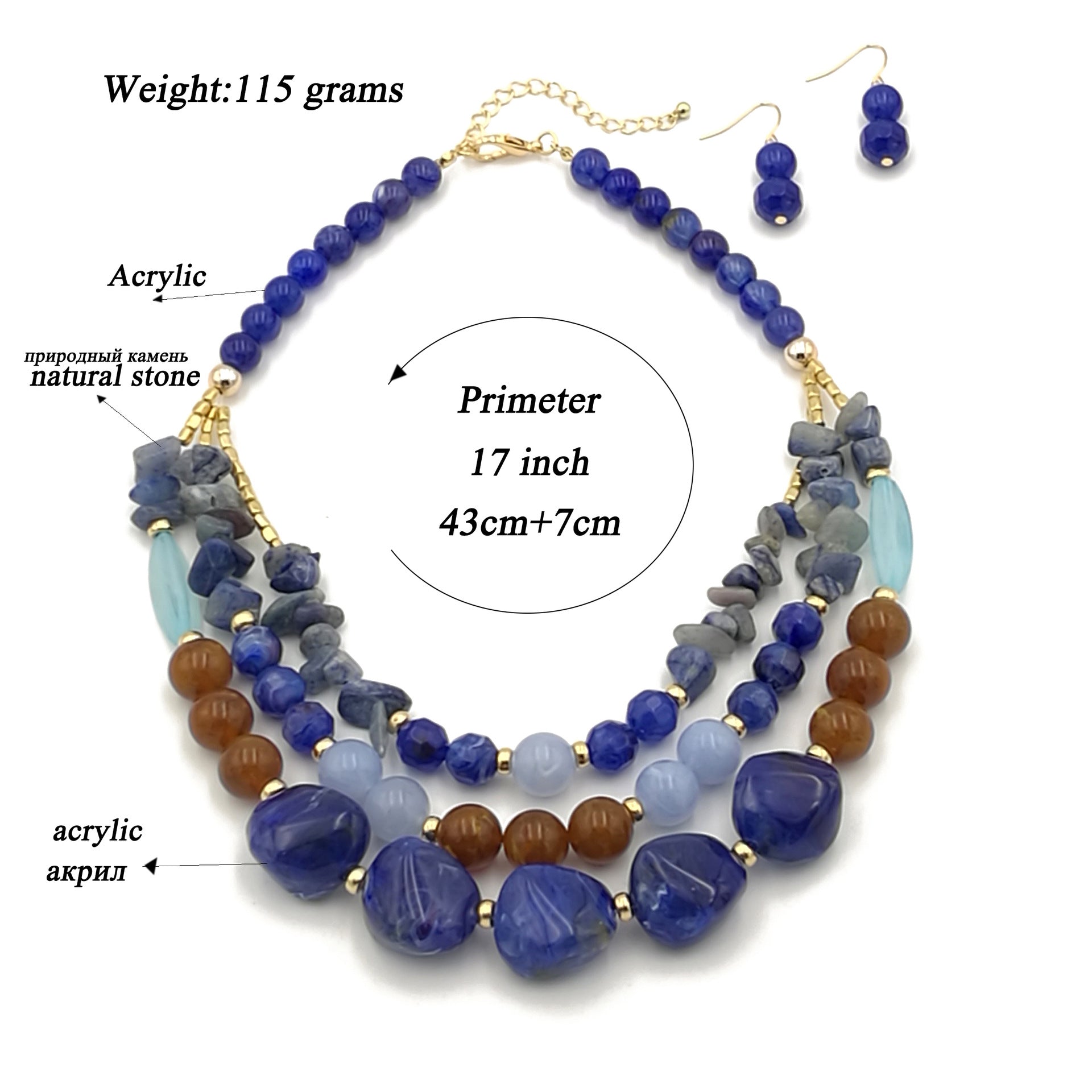 Wholesale Multilayer Beaded Layered Choker Necklace with Artificial Crystal,  Handmade Jewelry Accessory for Party or Boutique Resale
