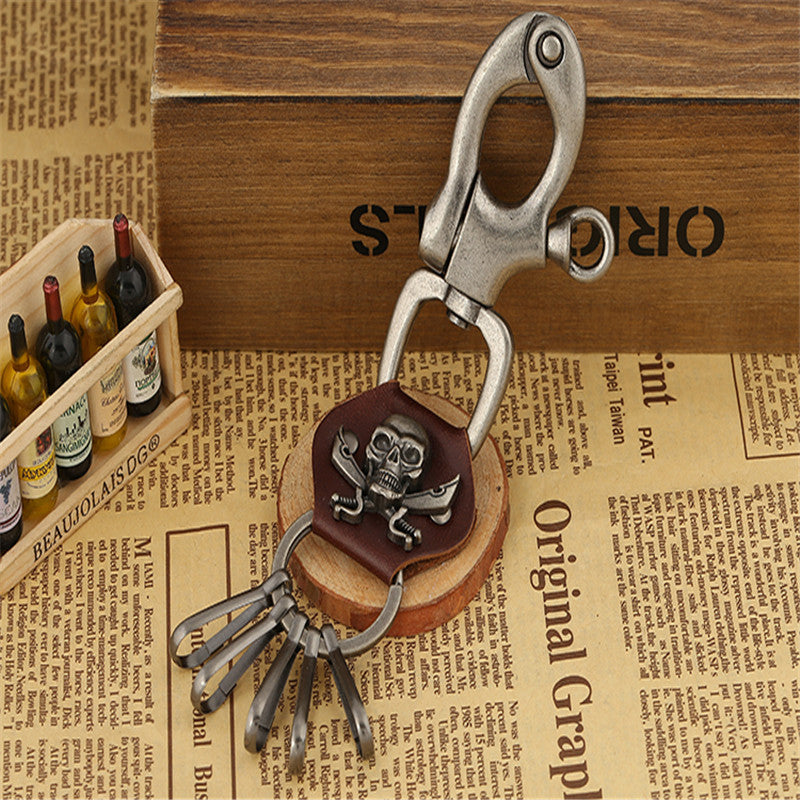 Wholesale retro cowhide keychain leather  keychain
