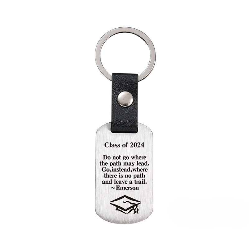 Wholesale Graduation Season Metal Leather Keychains ACC-KC-GangGu028