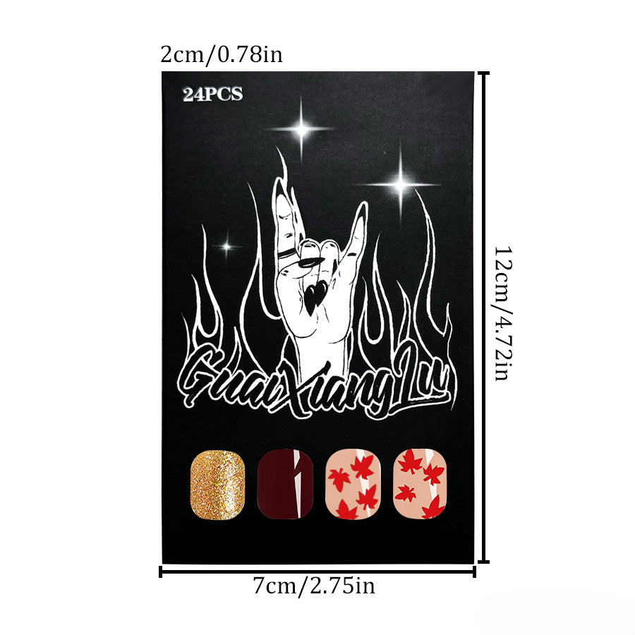 Wholesale 24 Pieces/box Press-on Nails Kits Nail Stickers ACC-NS-GuaiXL107