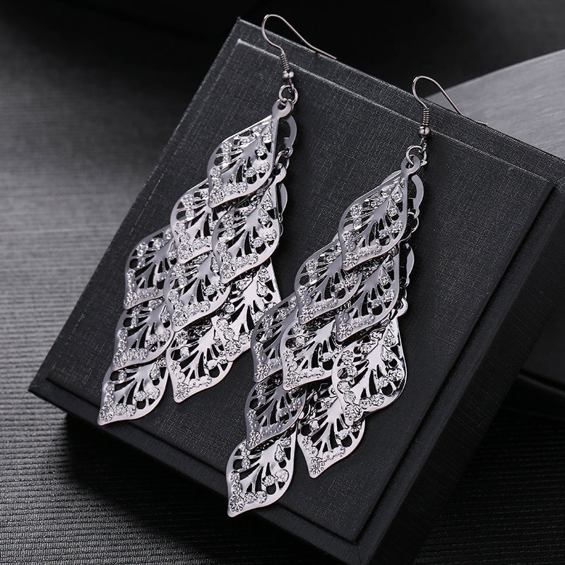 Wholesale Metal Exaggerated Tassel Temperament Long Popular Element Earrings Statemente Earrings ACC-ES-MDD016