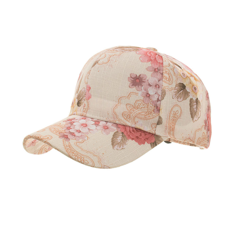 Wholesale Floral Lace Print Baseball Cap For Women Summer Outdoor Sun Hat Fashion Accessory Gift