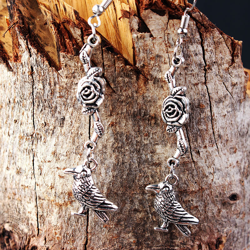 Wholesale Goth Punk Pentagram Bull Skull Earrings