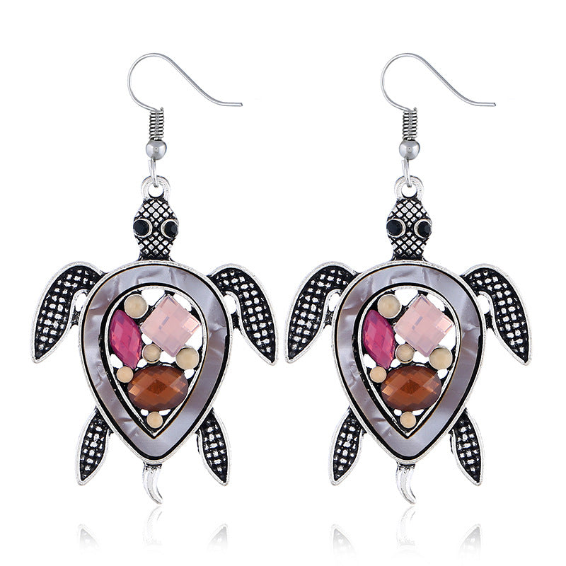 Wholesale Bohemian Sea Turtle Hawksbill Earrings Ocean Series Alloy Earrings ACC-ES-ZhuoQuan001