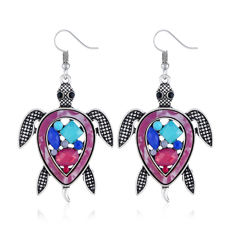 Wholesale Bohemian Sea Turtle Hawksbill Earrings Ocean Series Alloy Earrings ACC-ES-ZhuoQuan001