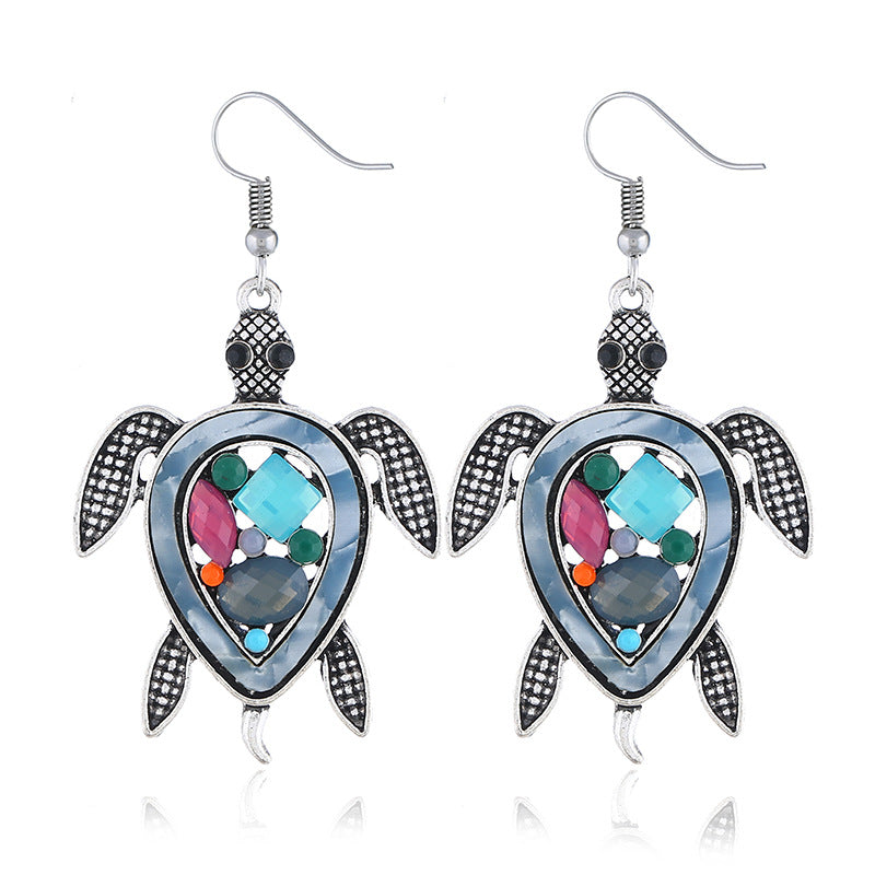 Wholesale Bohemian Sea Turtle Hawksbill Earrings Ocean Series Alloy Earrings ACC-ES-ZhuoQuan001