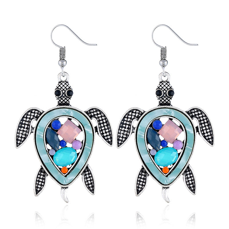 Wholesale Bohemian Sea Turtle Hawksbill Earrings Ocean Series Alloy Earrings ACC-ES-ZhuoQuan001