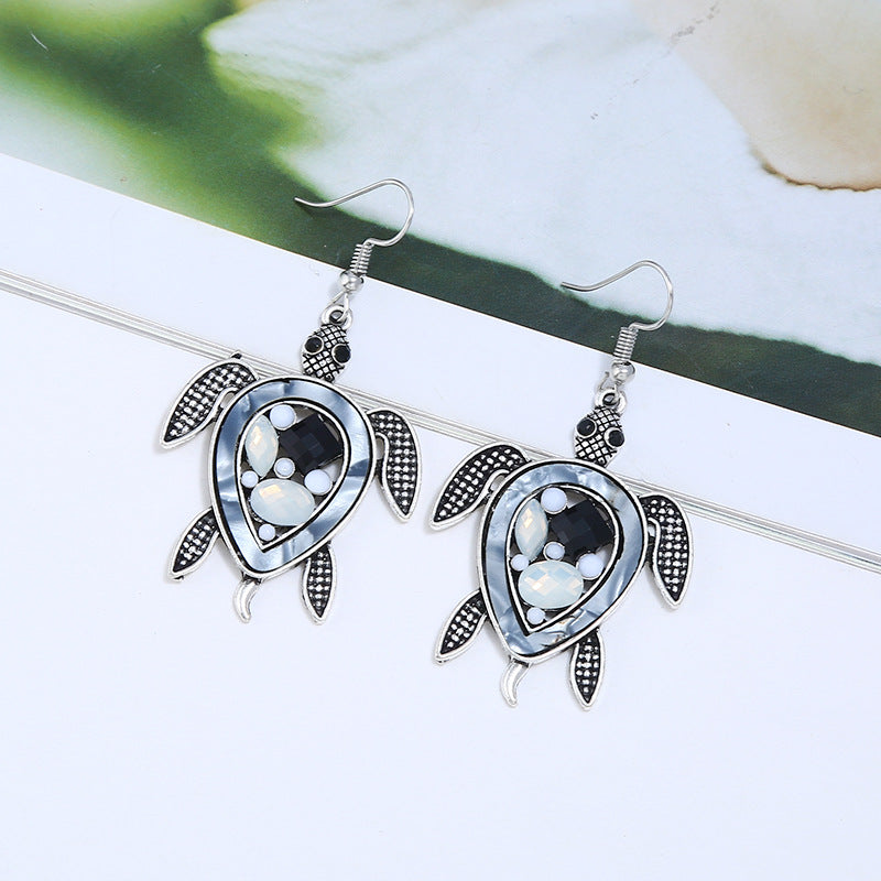 Wholesale Bohemian Sea Turtle Hawksbill Earrings Ocean Series Alloy Earrings ACC-ES-ZhuoQuan001