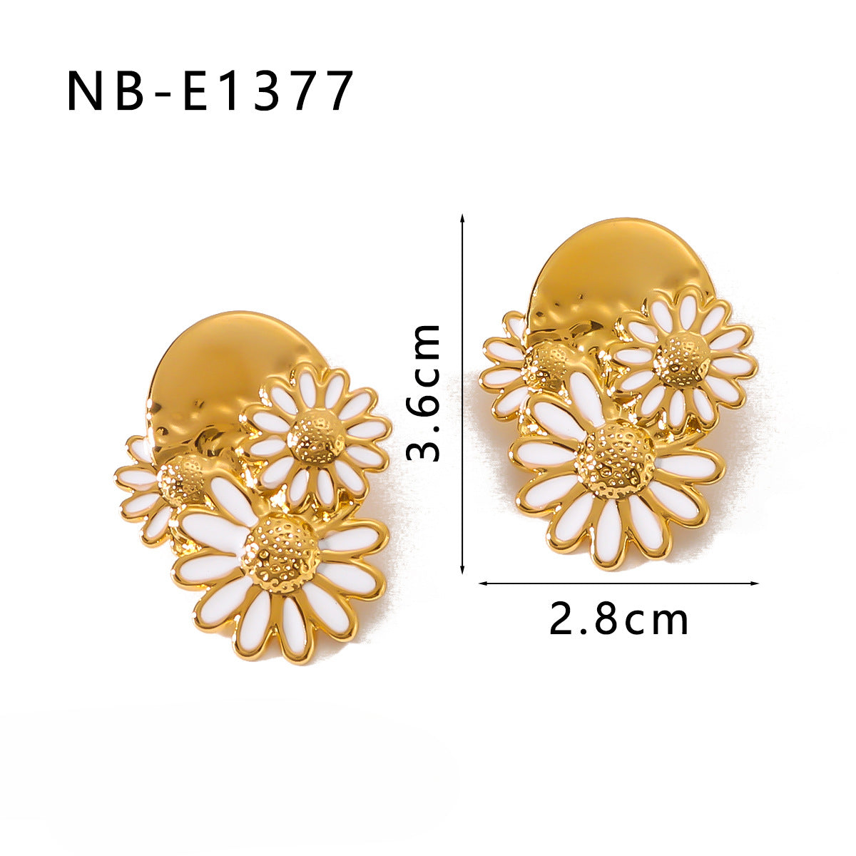 Wholesale 18k Gold Stainless Steel Daisy Earrings ACC-ES-XinY013