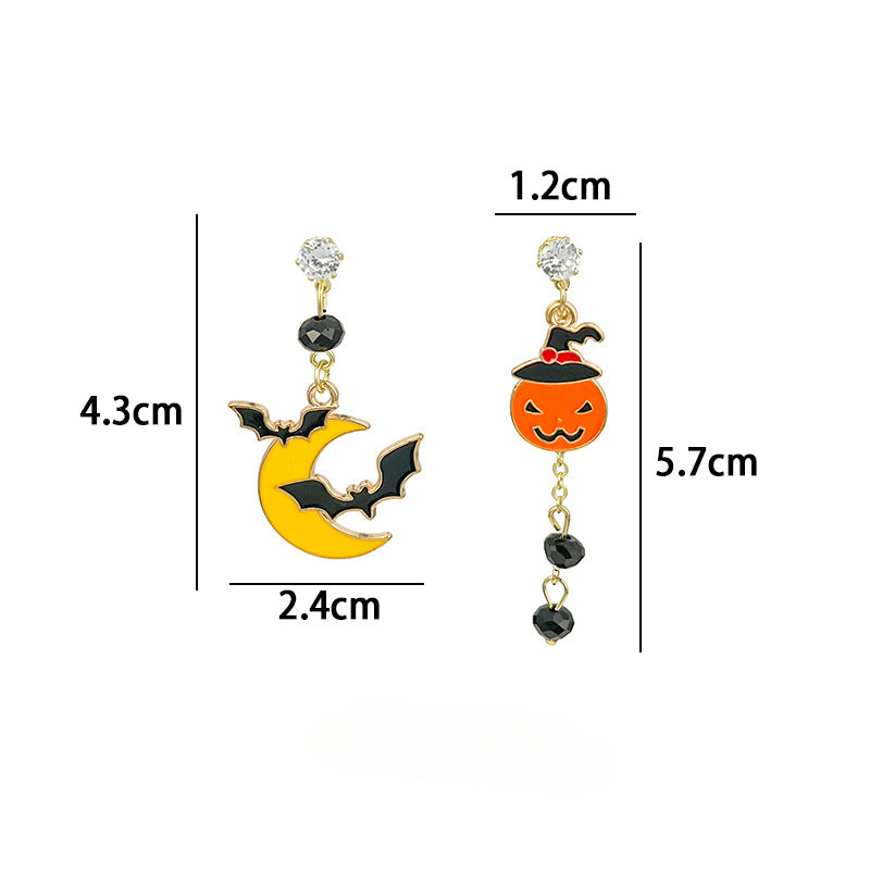 Wholesale Halloween Color Matching Cartoon Pumpkin Ghost Earrings ACC-ES-MDD030