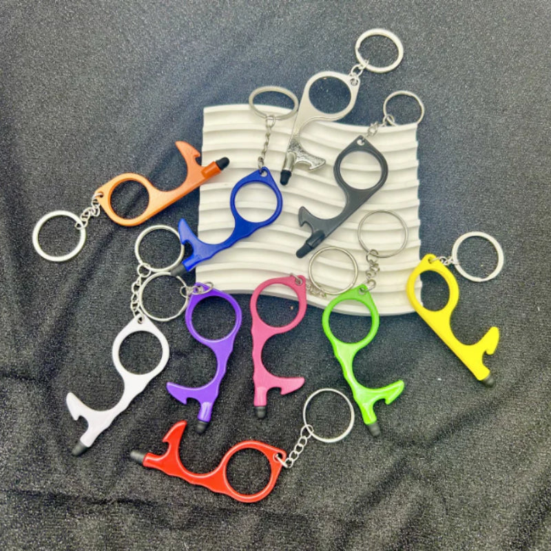 Wholesale 10pcs/set  Macaron Color Aluminum Alloy Pen Shape Hard Keychains ACCHW-KC-KaBiao003