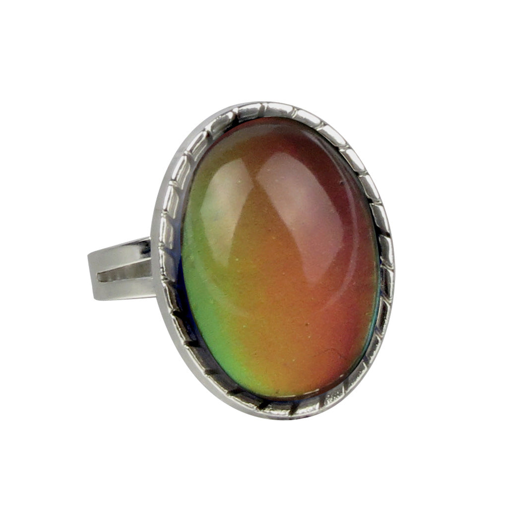 Wholesale Open Vintage Gemstone Thermochromic Ring Adjustable Rings ACC-RS-Hour003