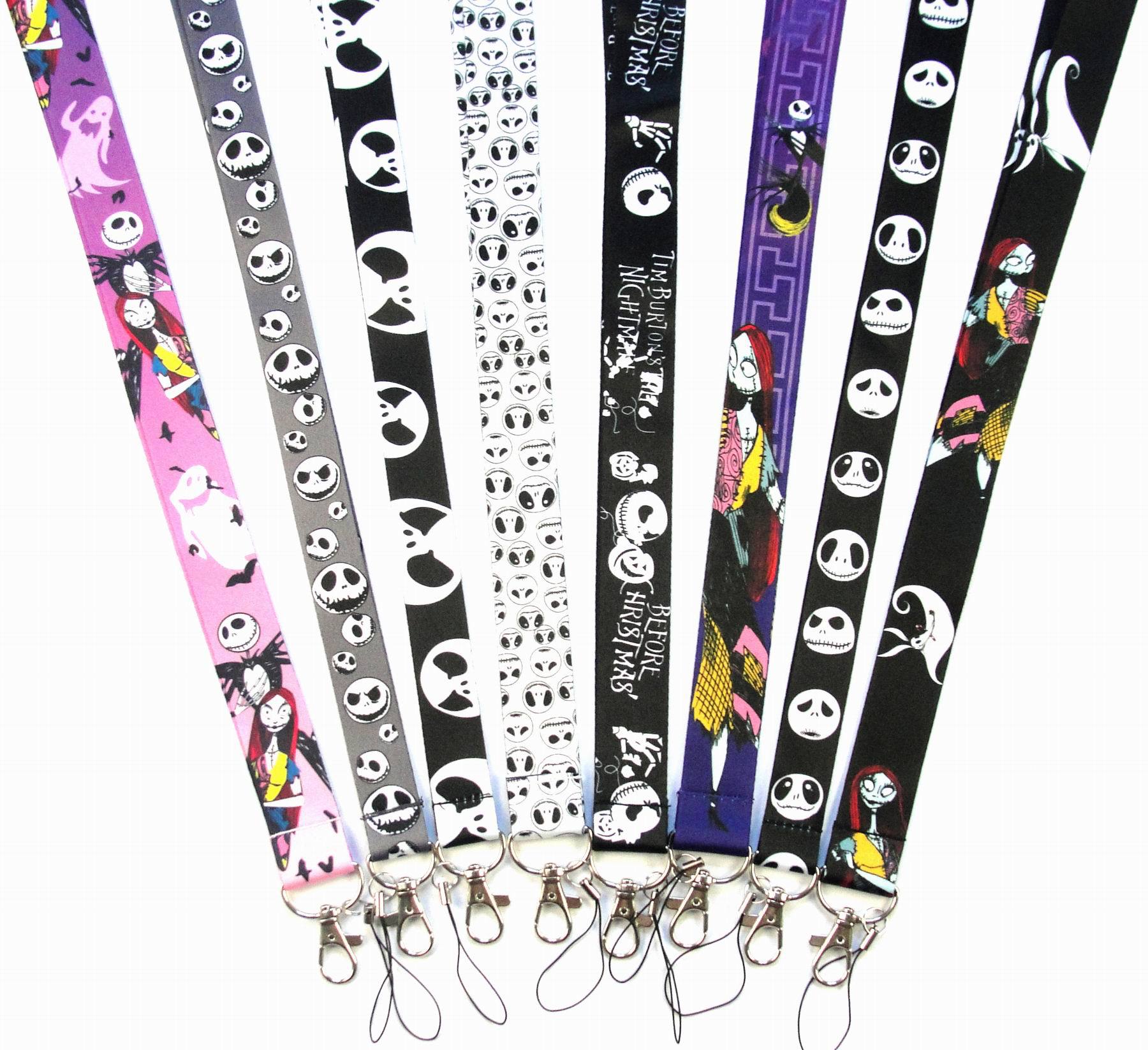 Wholesale  10pcs Christmas Head Skeleton  Cartoon Lanyard Keychain
