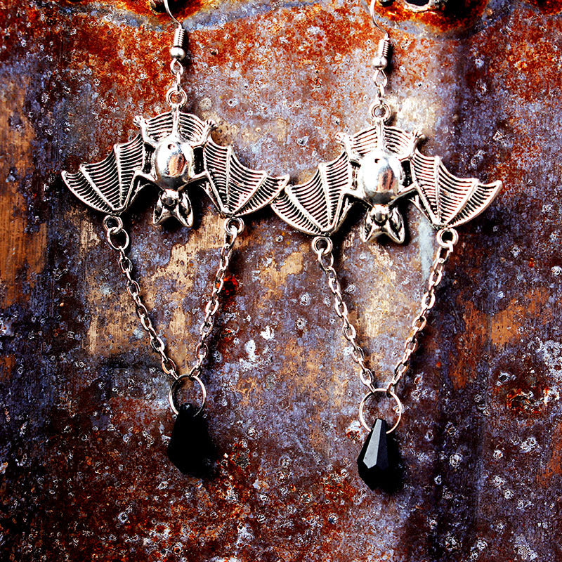 Wholesale Goth Punk Pentagram Bull Skull Earrings