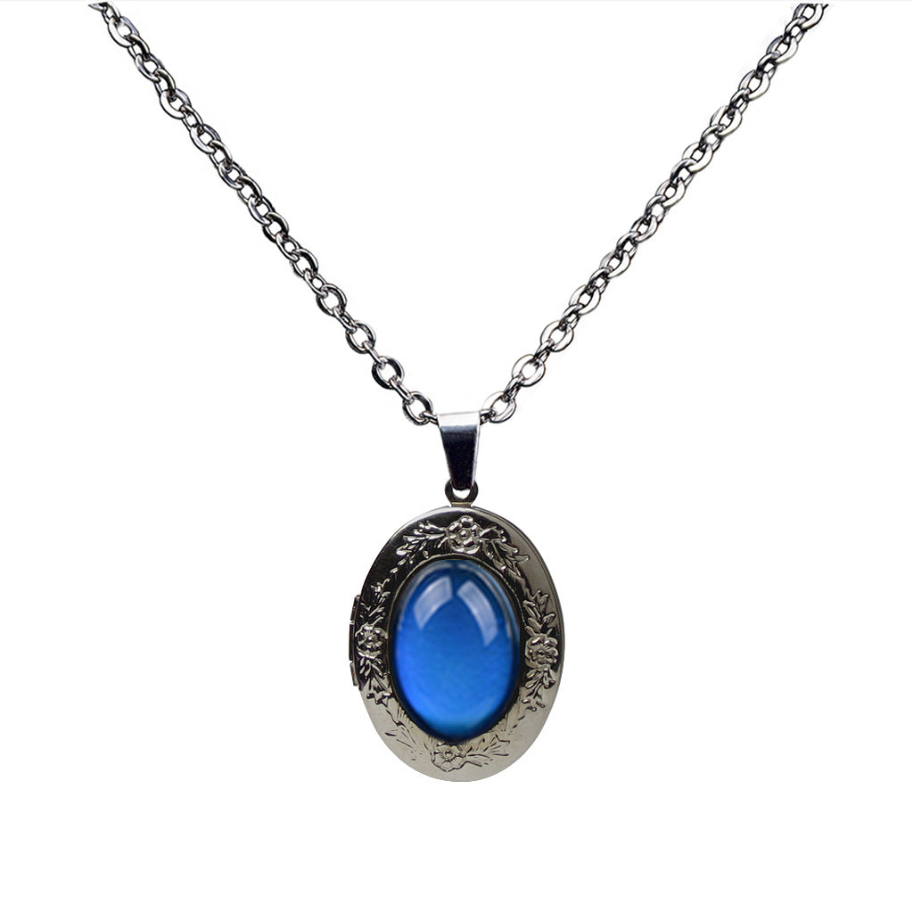 Wholesale Retro Thermochromic Pendant Necklaces Stainless Steel O Chains ACC-NE-HouRen001