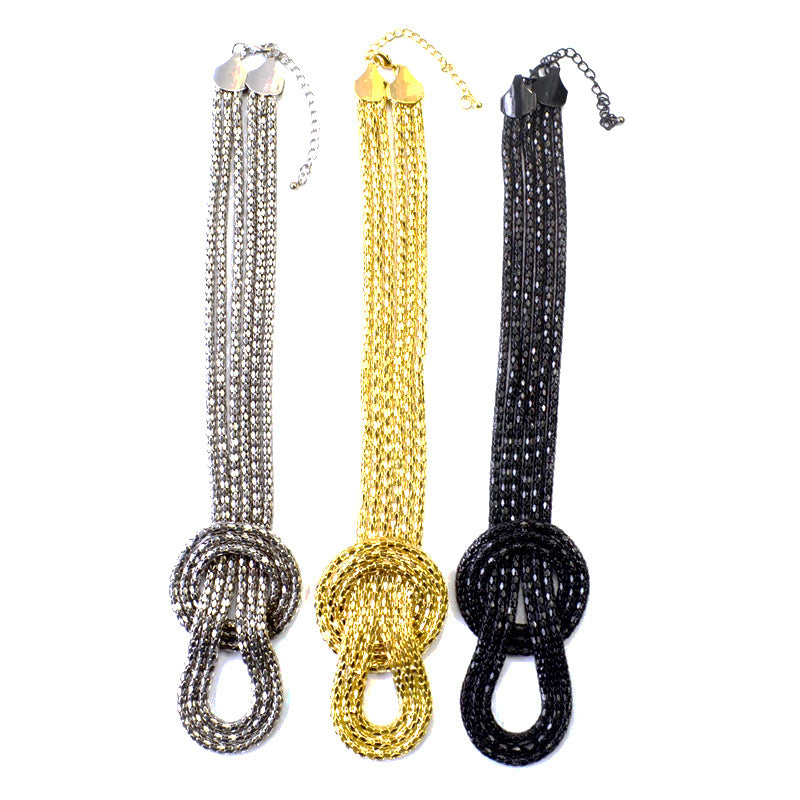 Wholesale  gold exaggerated metal multi-layer  clavicle necklace