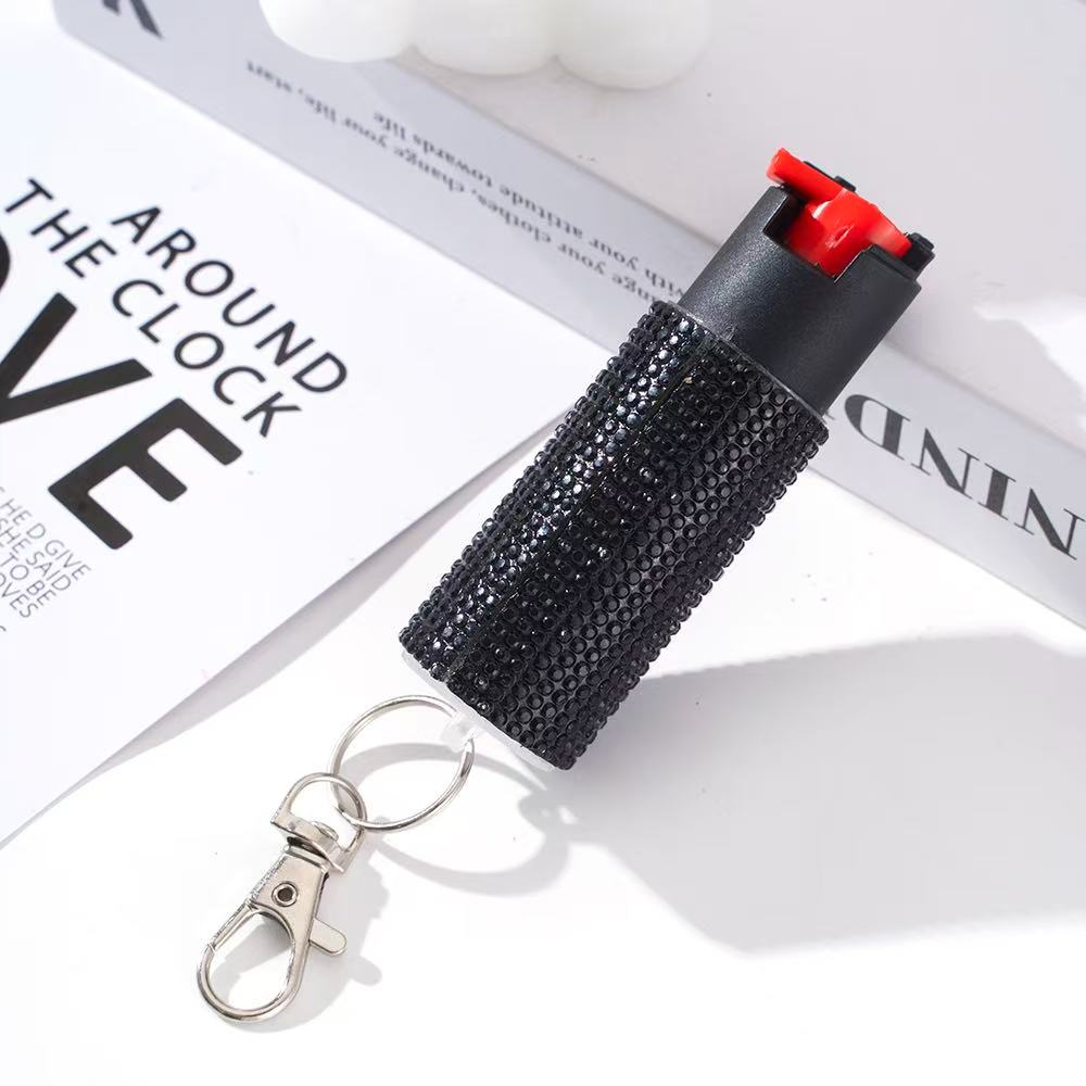 Wholesale Quick Release Spray Solid Color Rhinestone Keychain for Women