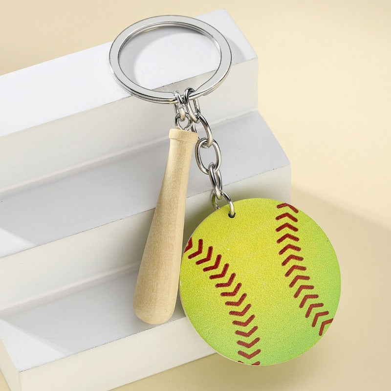 Wholesale Wooden Sports Baseball Keychain ACC-KC-RongRui020