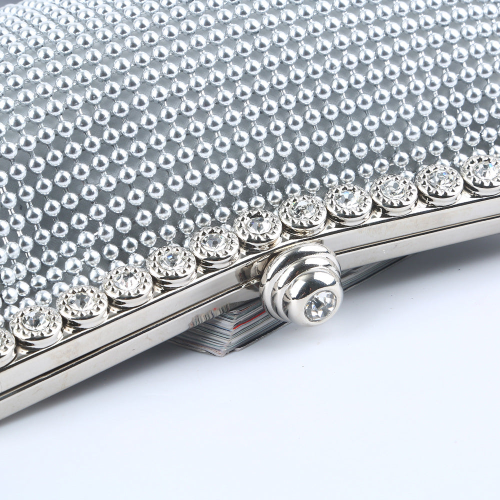 Wholesale Aluminum Beads Evening Bag Aluminum Sheet Evening Clutch Bag Rhinestones Handbag ACC-HB-LaiShi002