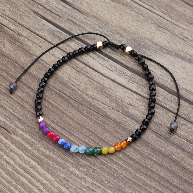 Wholesale constellation 3mm colorful beaded bohemian bracelet