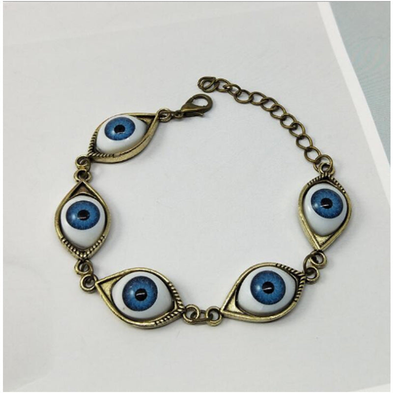 Wholesale Trendy Angel Demon Eyes Alloy Bracelet Ancient Silver Fashion Jewelry Accessory