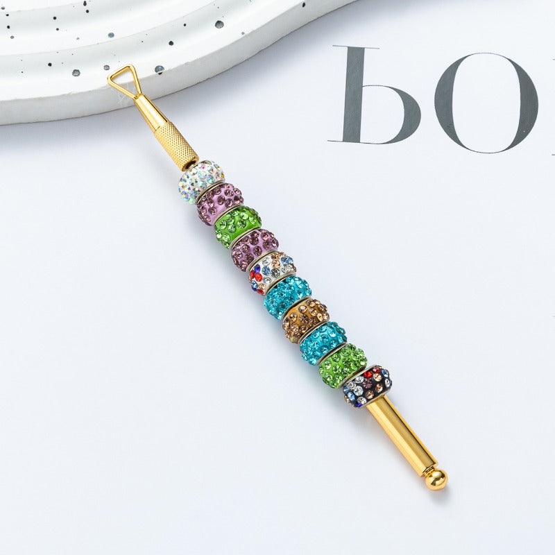 Wholesale DIY Beaded Stainless Steel Double Head Nail Art Remover Nail Art Tools ACC-NS-HuaH001