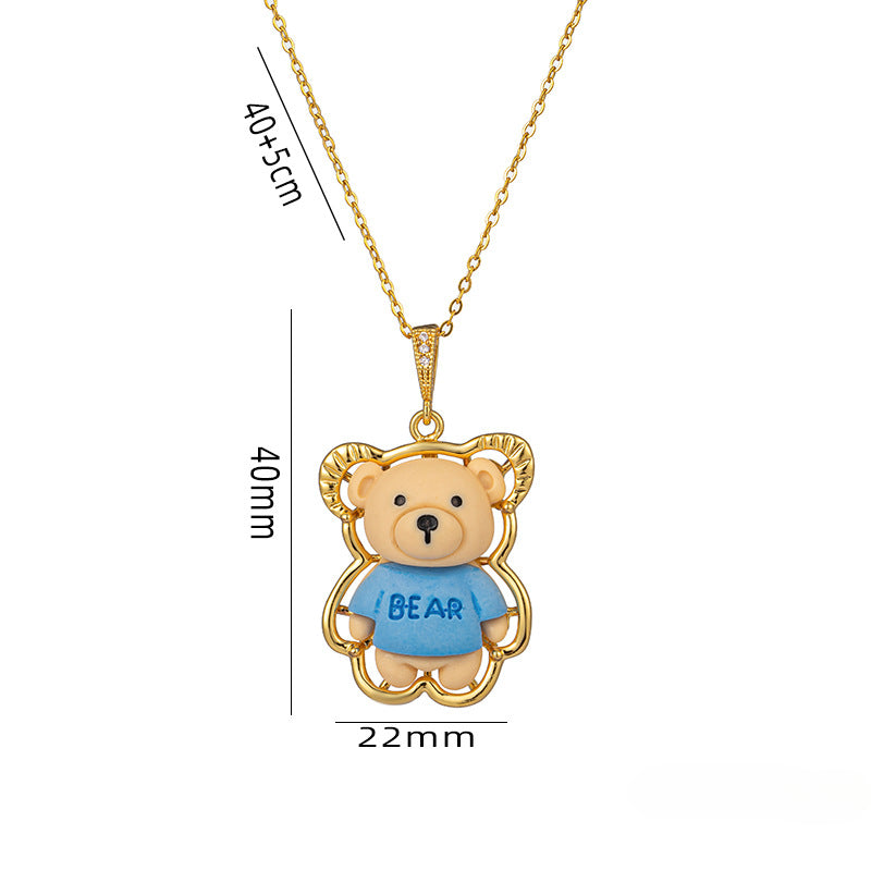 Wholesale Cartoon Animal Image Pendant Cute Necklaces Titanium Steel Necklace ACC-NE-Kouz007
