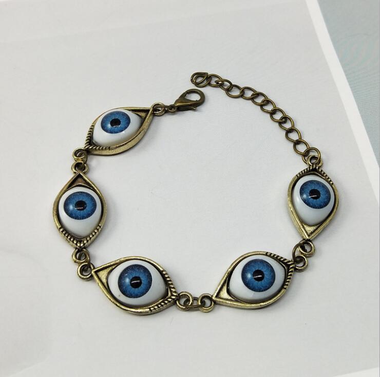 Wholesale Trendy Angel Demon Eyes Alloy Bracelet Ancient Silver Fashion Jewelry Accessory