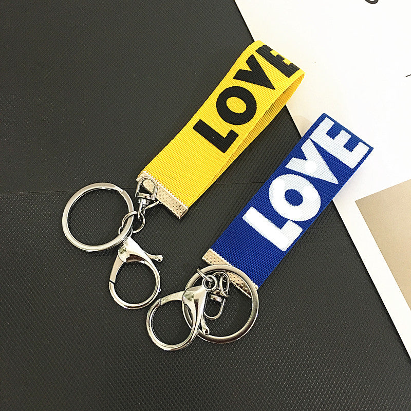 Wholesale LOVE Ribbon Keychains ACC-KC-YuWan001