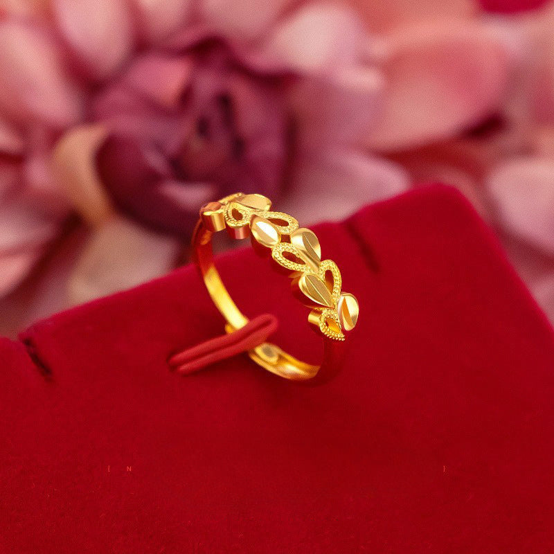 Wholesale Brass Gold Plated Heart Ring ACC-RS-WanXi013