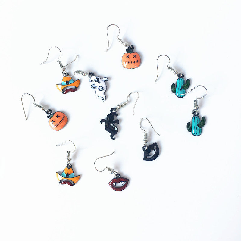 Wholesale Halloween funny earrings pumpkin ghost  earrings
