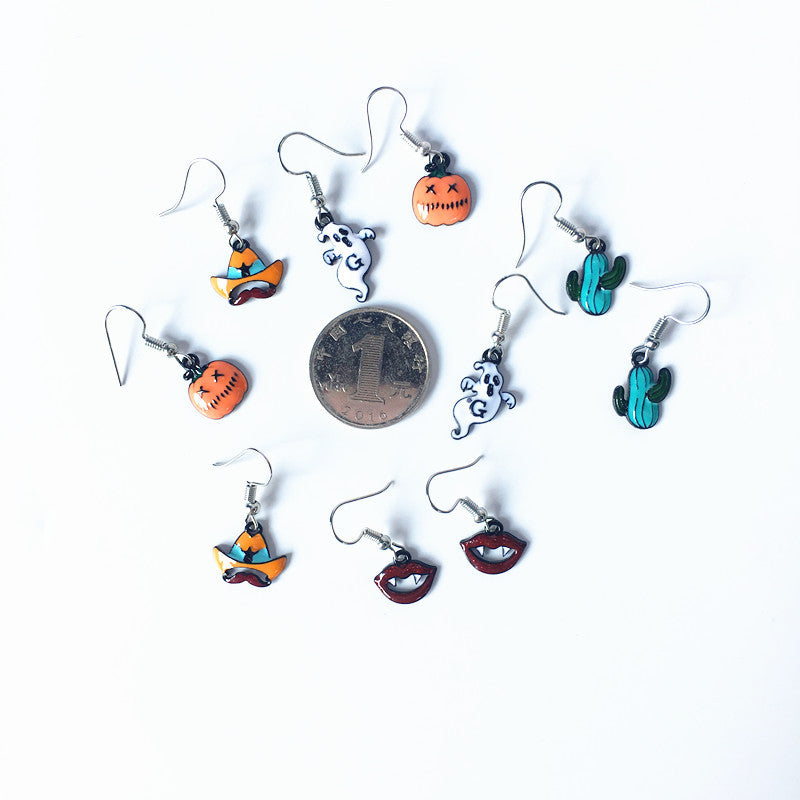 Wholesale Halloween funny earrings pumpkin ghost  earrings