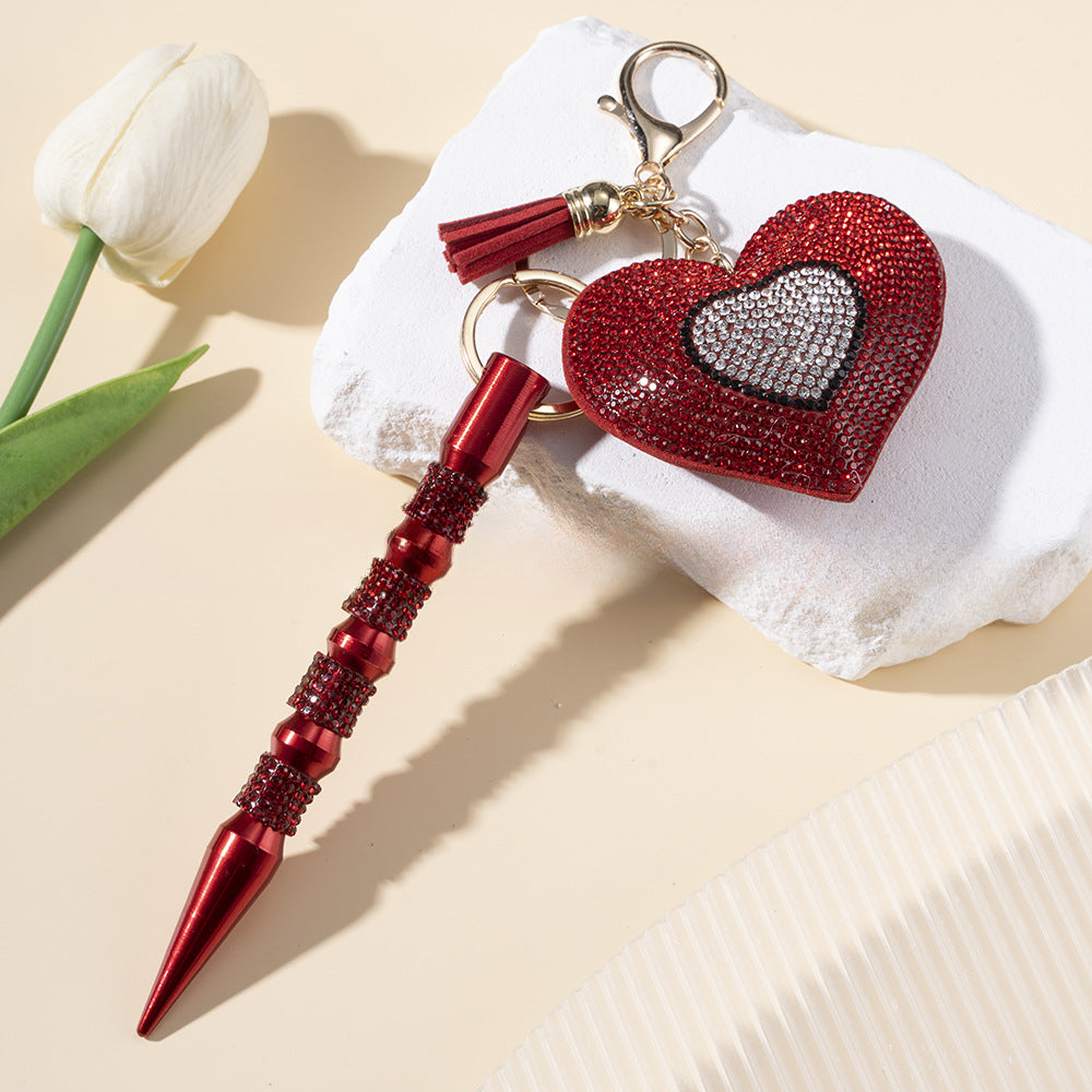 Wholesale Heart Shaped Diamond Metal Keychains ACC-KC-ZhiYa056