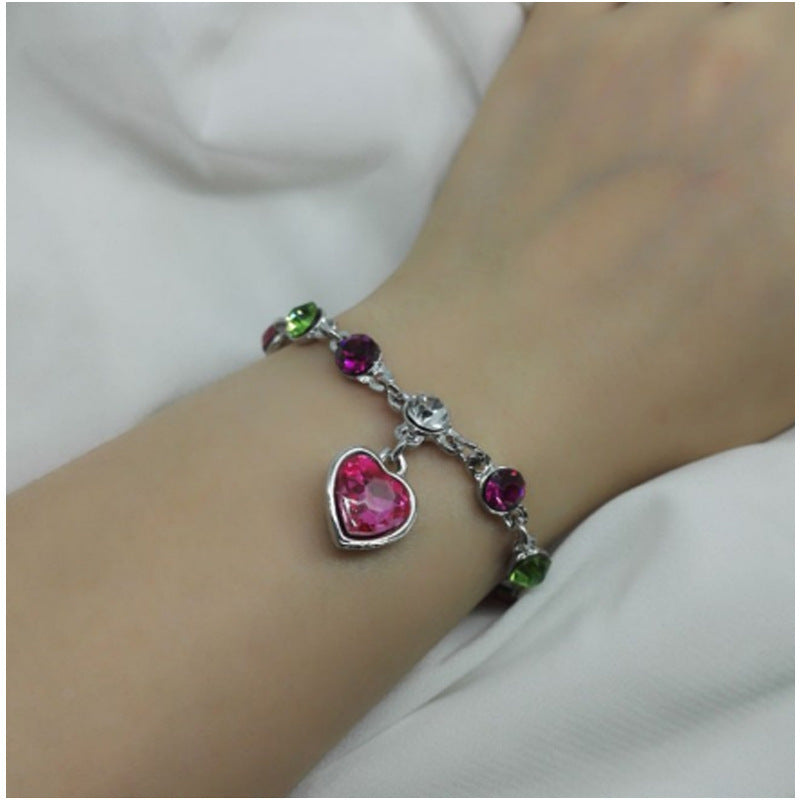 Wholesale Stylish Ocean Heart Crystal Bracelet,  Alloy with Zircon,  Fashion Jewelry Accessory for Women,  Boutique Resale Gift