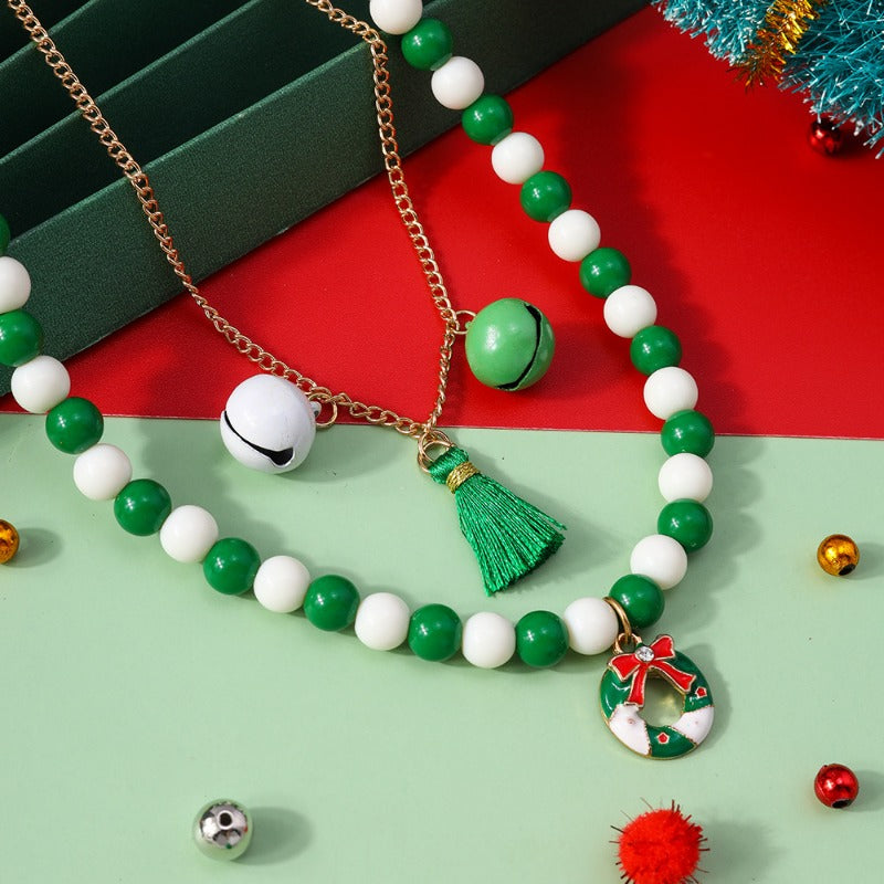 Wholesale Christmas Tassel Bell Garland Necklace Set ACC-NE-YueSen010