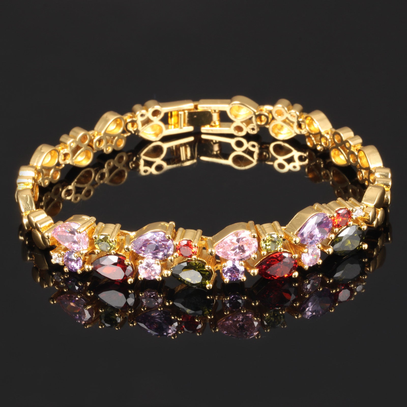 Wholesale Valentine's Day Vintage Crystal Gold Plated Bracelet