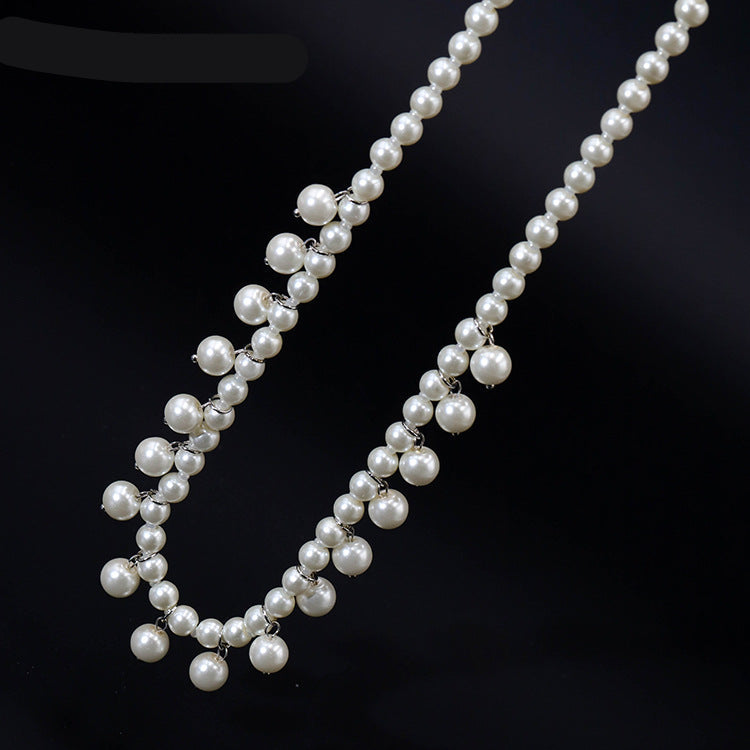 Wholesale personality simple short glass  pearl necklace