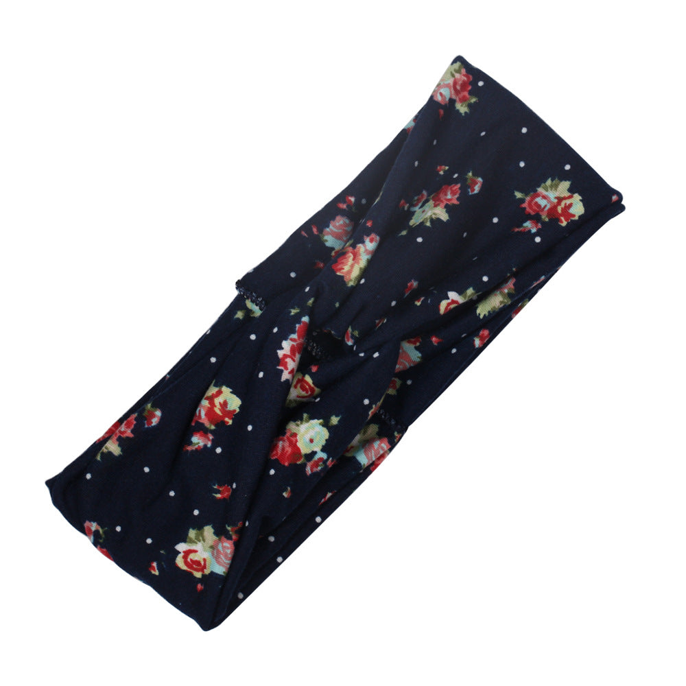 Wholesale Rose Knotted Headband Headwear Wholesale Cross Hair Scrunchies ACC-HS-XinY003