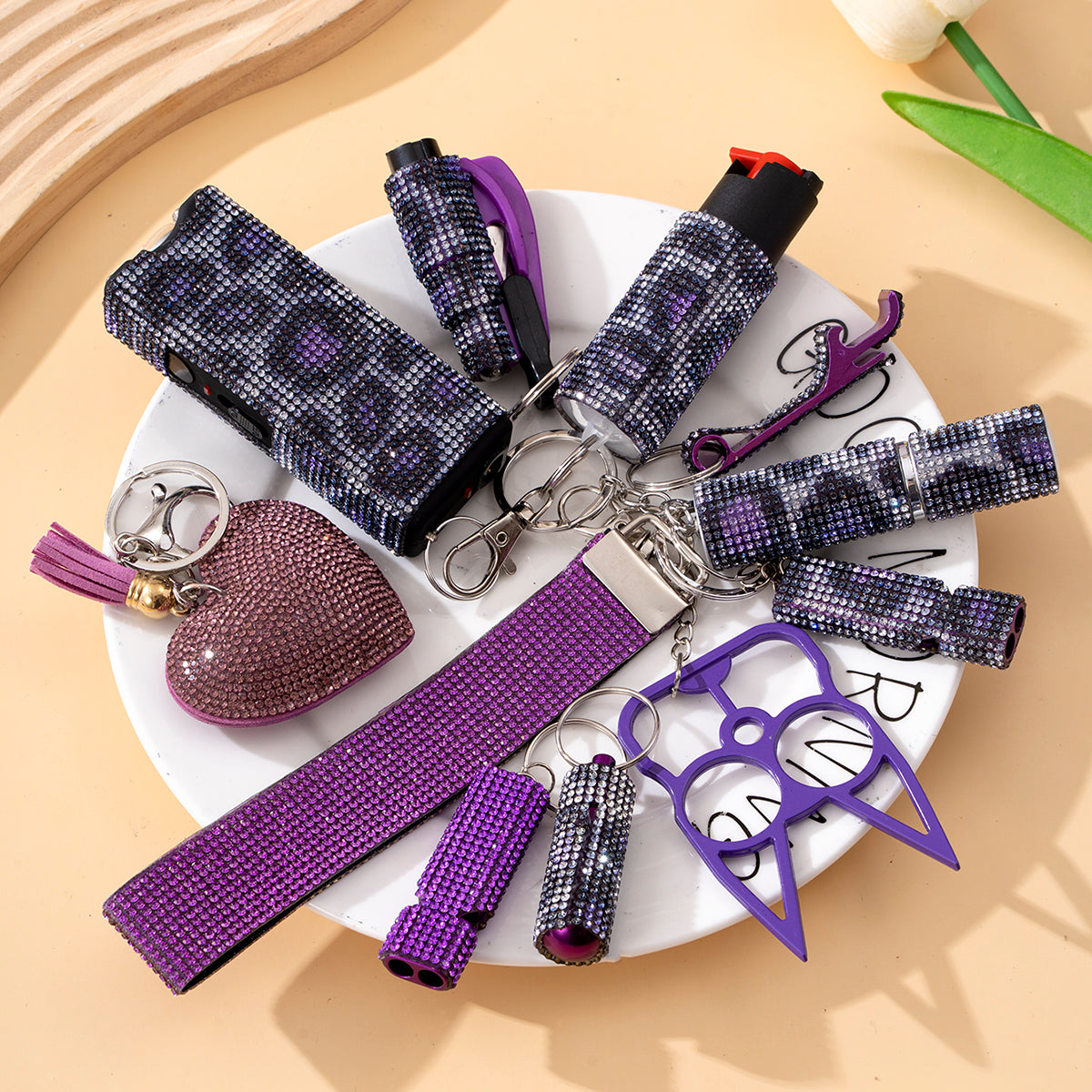 Wholesale Outdoor DIY Keychain 11-piece Set Jewelry Accessories Bottle Convenient Keychain Pendant ACCVIP-KC-ZhiYa020