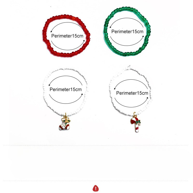 Wholesale Christmas Handmade Colorful Rice Bead Bracelets ACC-BT-DQ001