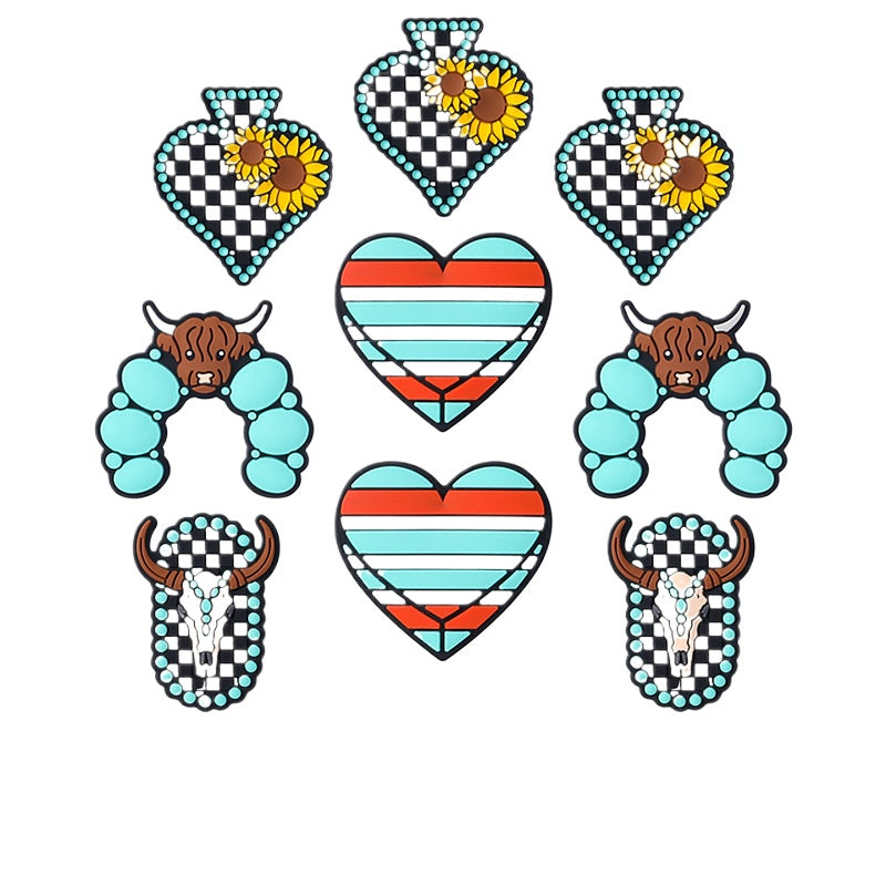 Wholesale 20pcs Western Style Aztec Turquoise Silicone Focal Beads ACC-BDS-RongFa034