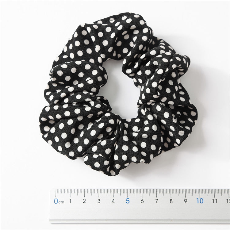 Wholesale 12pcs Hair Tie Rubber Band Large Polka Dot Chiffon Cloth Circles Hair Scrunchies ACC-HS-SanTai014