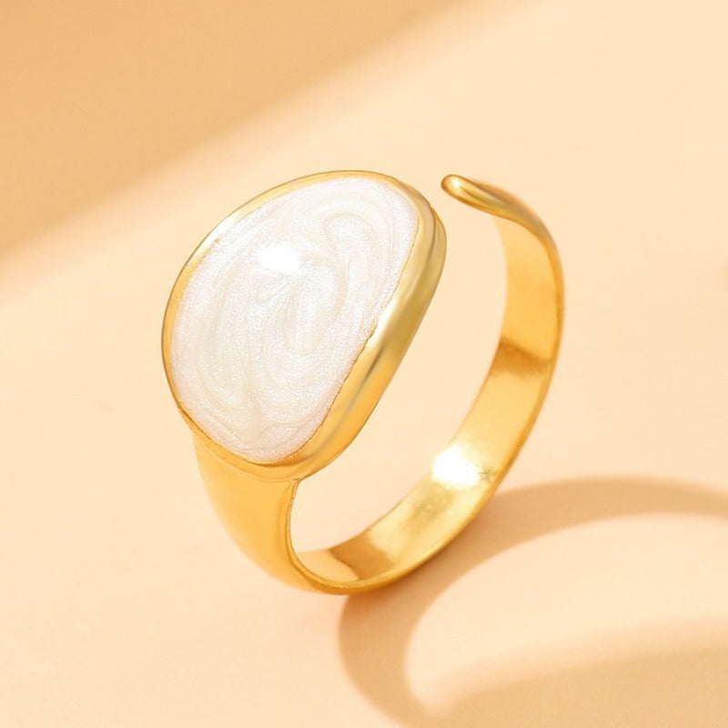 Wholesale Black Oil Drip Open Adjustable Stainless Steel Ring ACC-RS-MiYi006