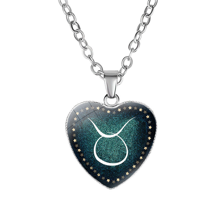 Wholesale Heart-shaped Zodiac Pendant Necklace