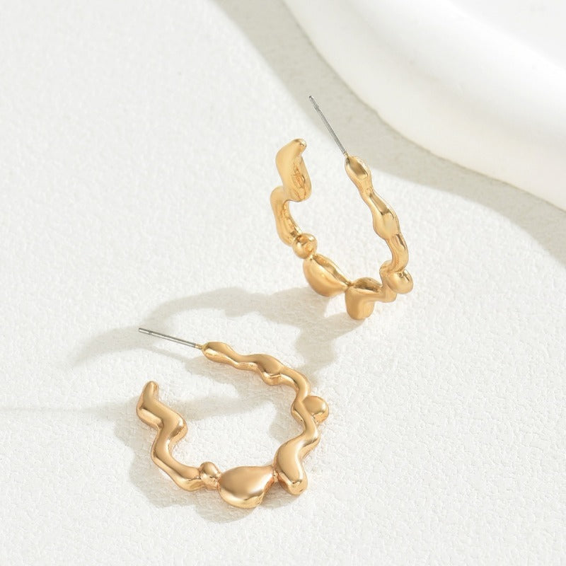 Wholesale Geometric All-match C-shaped Earrings ACC-ES-BaSha013